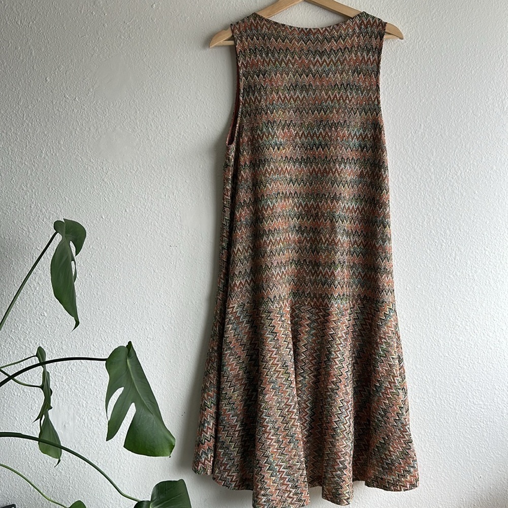 Anthropologie Maeve Westwater Chevron Knit V Neck Dress Sz. L - Picture 11 of 12